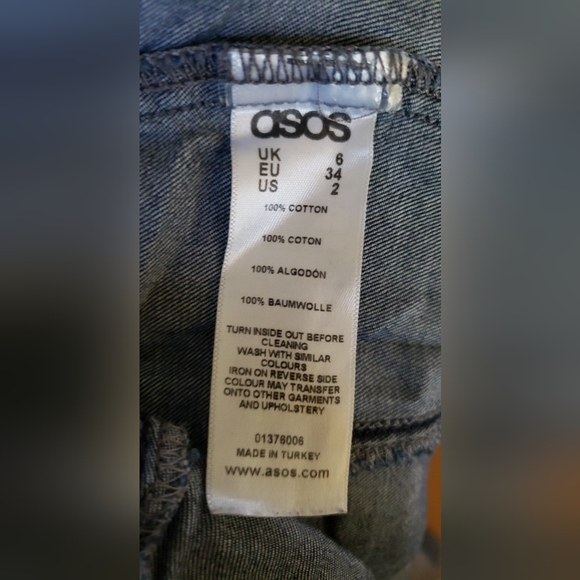 ASOS Denim off shoulder buttoned shirt xs - Picture 7 of 10